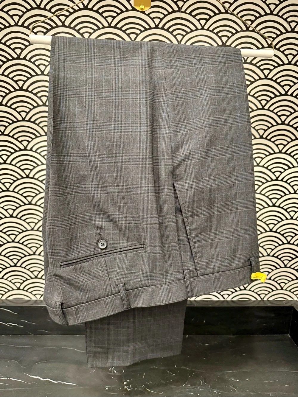 J. Crew Men's Thompson Tapered Gray Glen Plaid Dress Pants